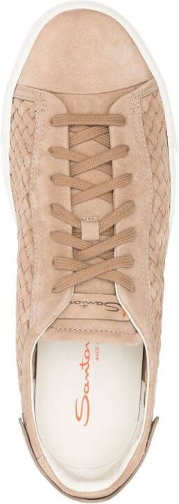 Santoni Geweven sneakers Beige