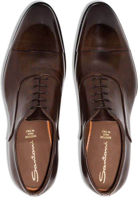 Santoni Klassieke oxford veterschoenen Bruin