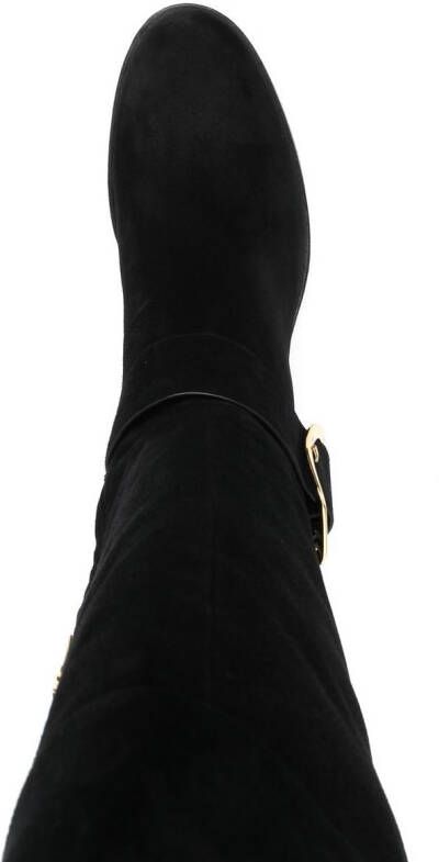 Santoni Knielaarzen met gesp Zwart