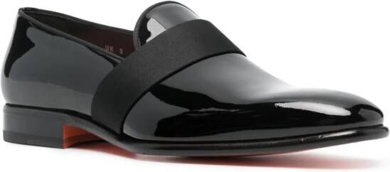 Santoni Lakleren loafers Zwart