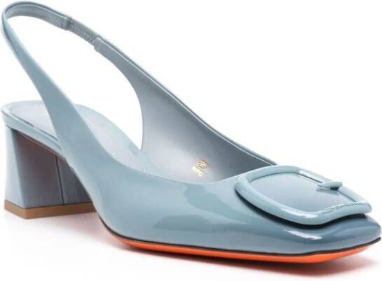 Santoni Lakleren pumps (50 mm) Blauw