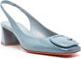Santoni Lakleren pumps (50 mm) Blauw - Thumbnail 2