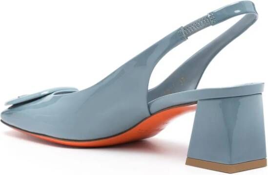 Santoni Lakleren pumps (50 mm) Blauw