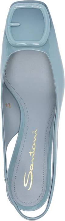 Santoni Lakleren pumps (50 mm) Blauw