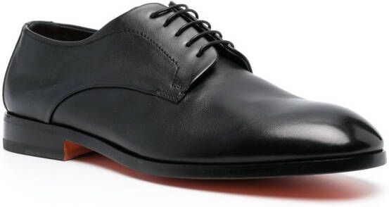 Santoni Leren veterschoenen Zwart