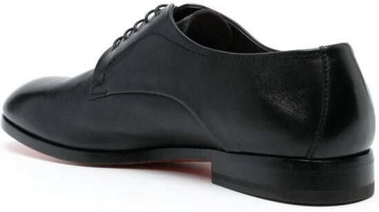 Santoni Leren veterschoenen Zwart