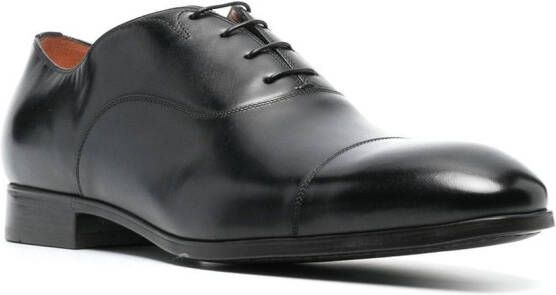 Santoni Leren Oxford schoenen Zwart