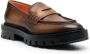 Santoni Leren loafers Bruin - Thumbnail 2