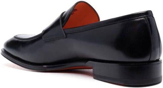 Santoni Leren penny loafers Zwart