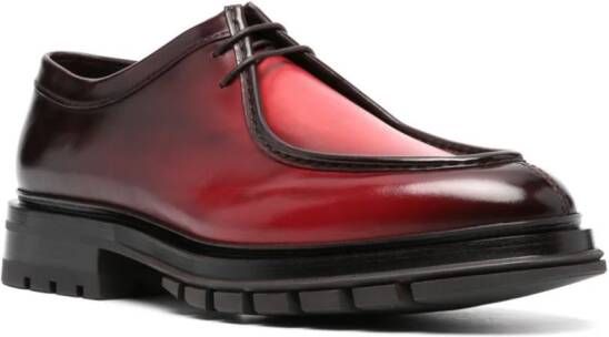 Santoni Leren bootschoenen Rood