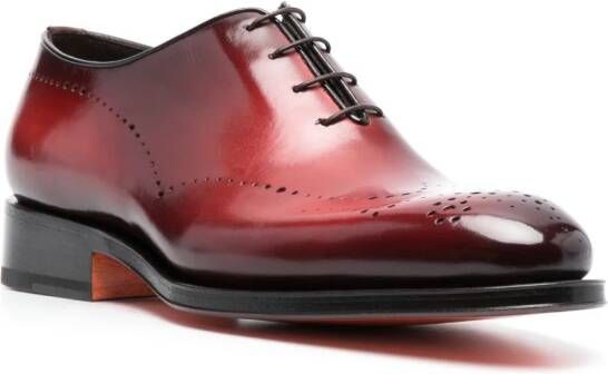 Santoni Leren brogues Rood