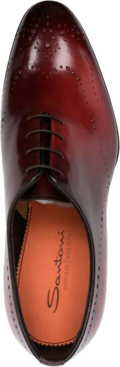 Santoni Leren brogues Rood