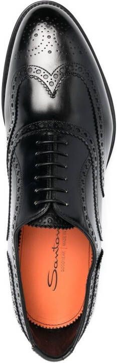 Santoni Leren brogues Zwart