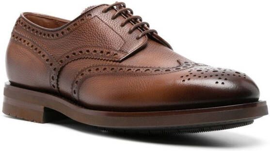 Santoni Leren derby brogues Bruin