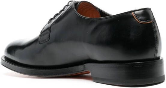 Santoni Leren derby schoenen Zwart