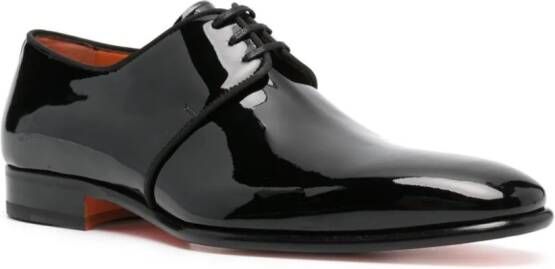 Santoni Leren derby schoenen Zwart