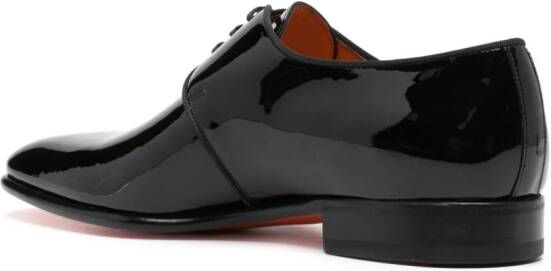 Santoni Leren derby schoenen Zwart