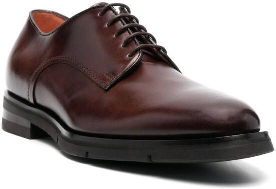 Santoni Leren derby veterschoenen Bruin