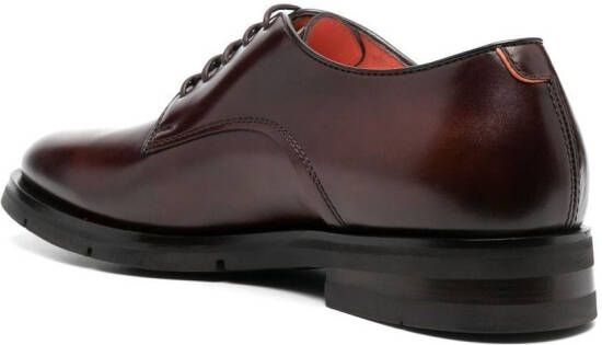 Santoni Leren derby veterschoenen Bruin