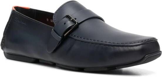 Santoni Leren gespschoenen Blauw