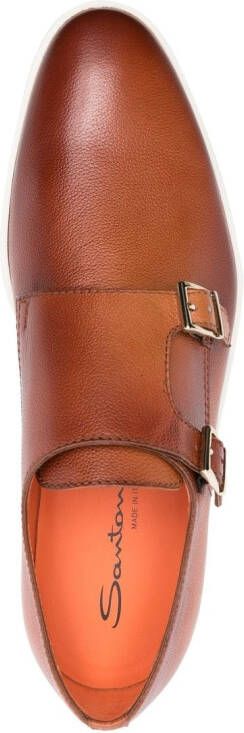 Santoni Leren gespschoenen Bruin