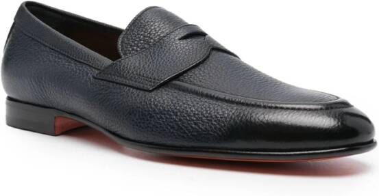 Santoni Leren loafers Blauw