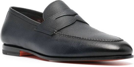 Santoni Leren loafers Blauw