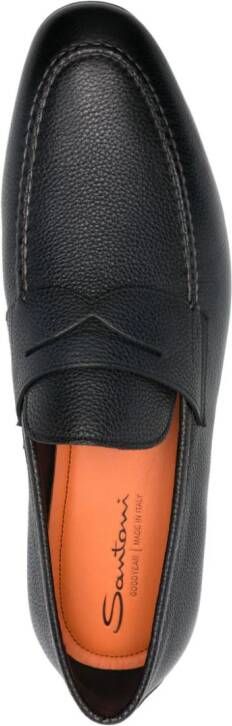 Santoni Leren loafers Blauw