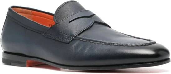 Santoni Leren loafers Blauw