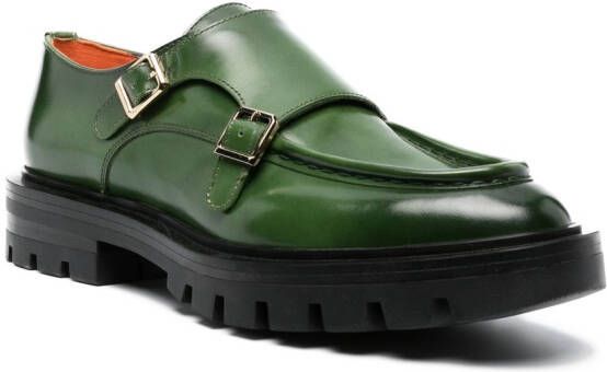 Santoni Leren loafers Groen