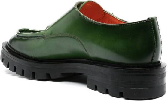 Santoni Leren loafers Groen