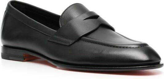 Santoni Leren loafers Zwart