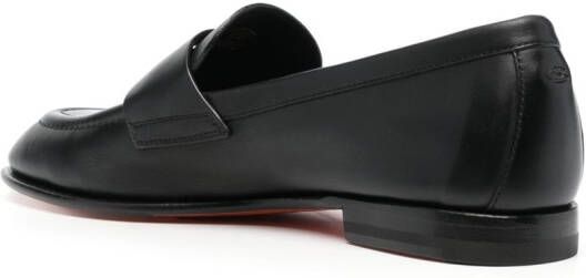 Santoni Leren loafers Zwart