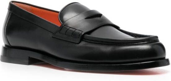 Santoni Leren loafers Zwart