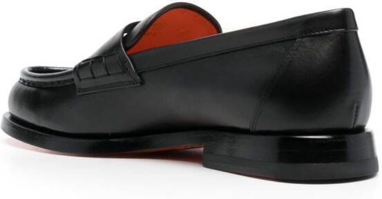 Santoni Leren loafers Zwart