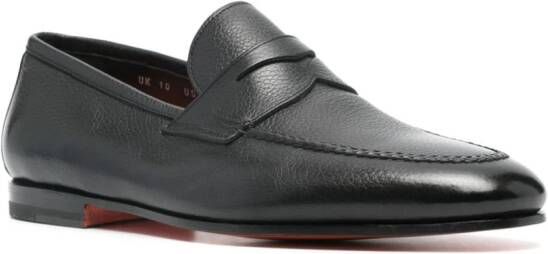 Santoni Leren loafers Zwart