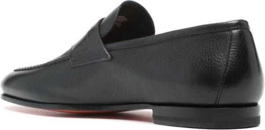 Santoni Leren loafers Zwart