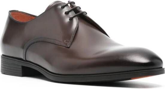 Santoni Leren Oxford schoenen met ronde neus Bruin