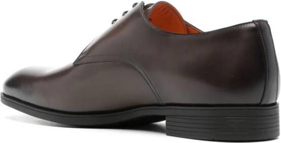 Santoni Leren Oxford schoenen met ronde neus Bruin