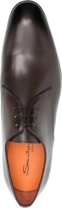 Santoni Leren Oxford schoenen met ronde neus Bruin
