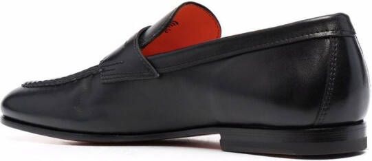 Santoni Leren penny loafers Zwart