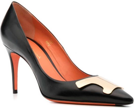 Santoni Leren pumps Zwart