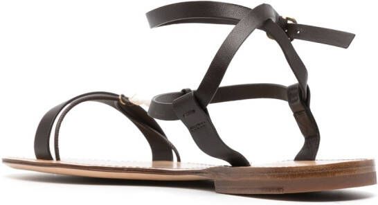 Santoni Leren sandalen Bruin