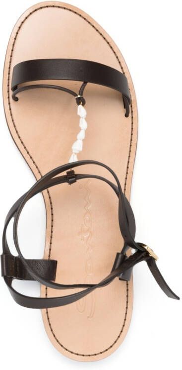 Santoni Leren sandalen Bruin