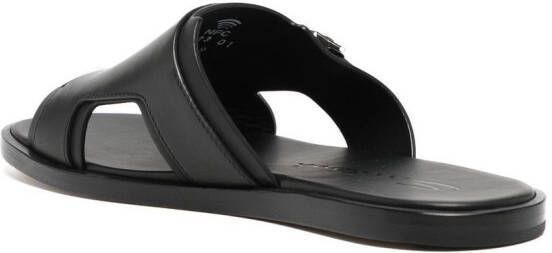 Santoni Leren sandalen Zwart