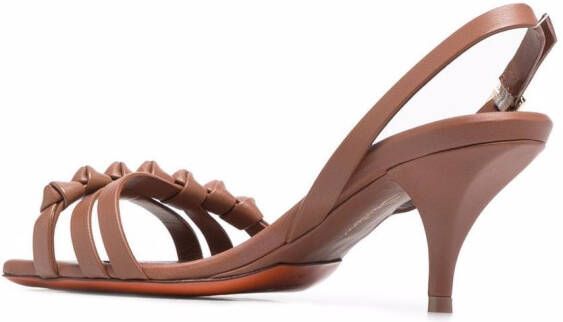 Santoni Leren slingback sandalen Bruin