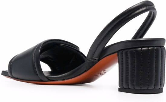 Santoni Leren slingback sandalen Zwart