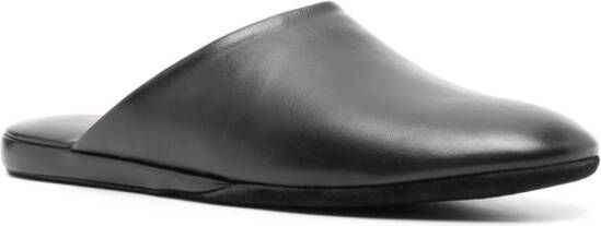 Santoni Leren slippers Zwart