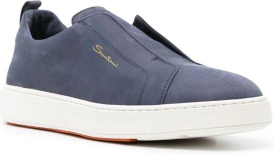 Santoni Leren sneakers Blauw