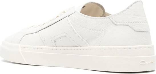 Santoni Leren sneakers met logoprint Wit